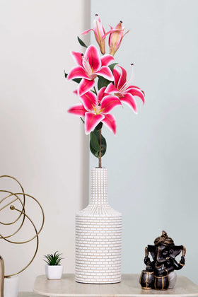 Art Street Artificial Oriental Lily Flower Sticks-Dark Pink