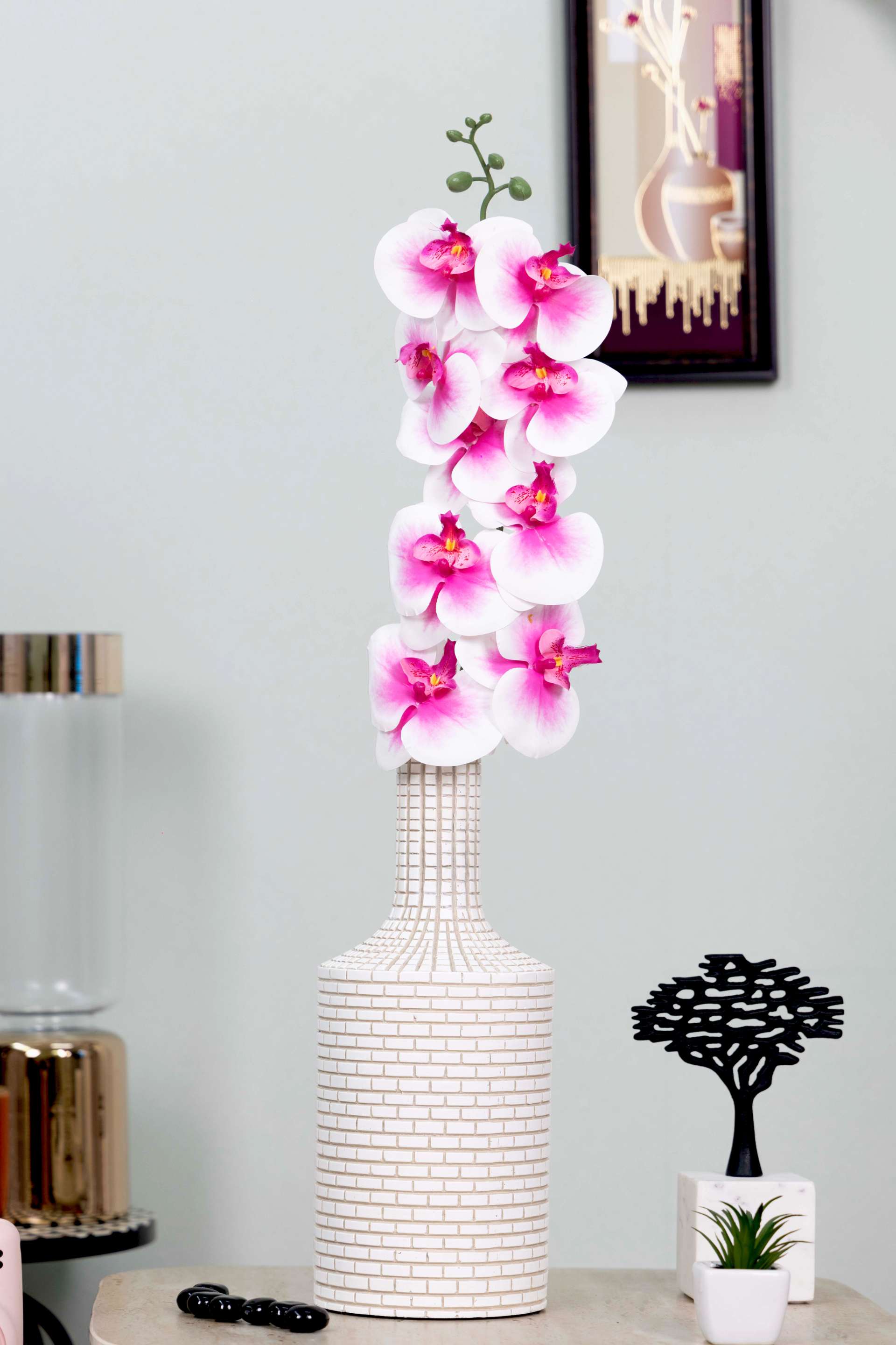 Artificial Orchid Stick-Orange