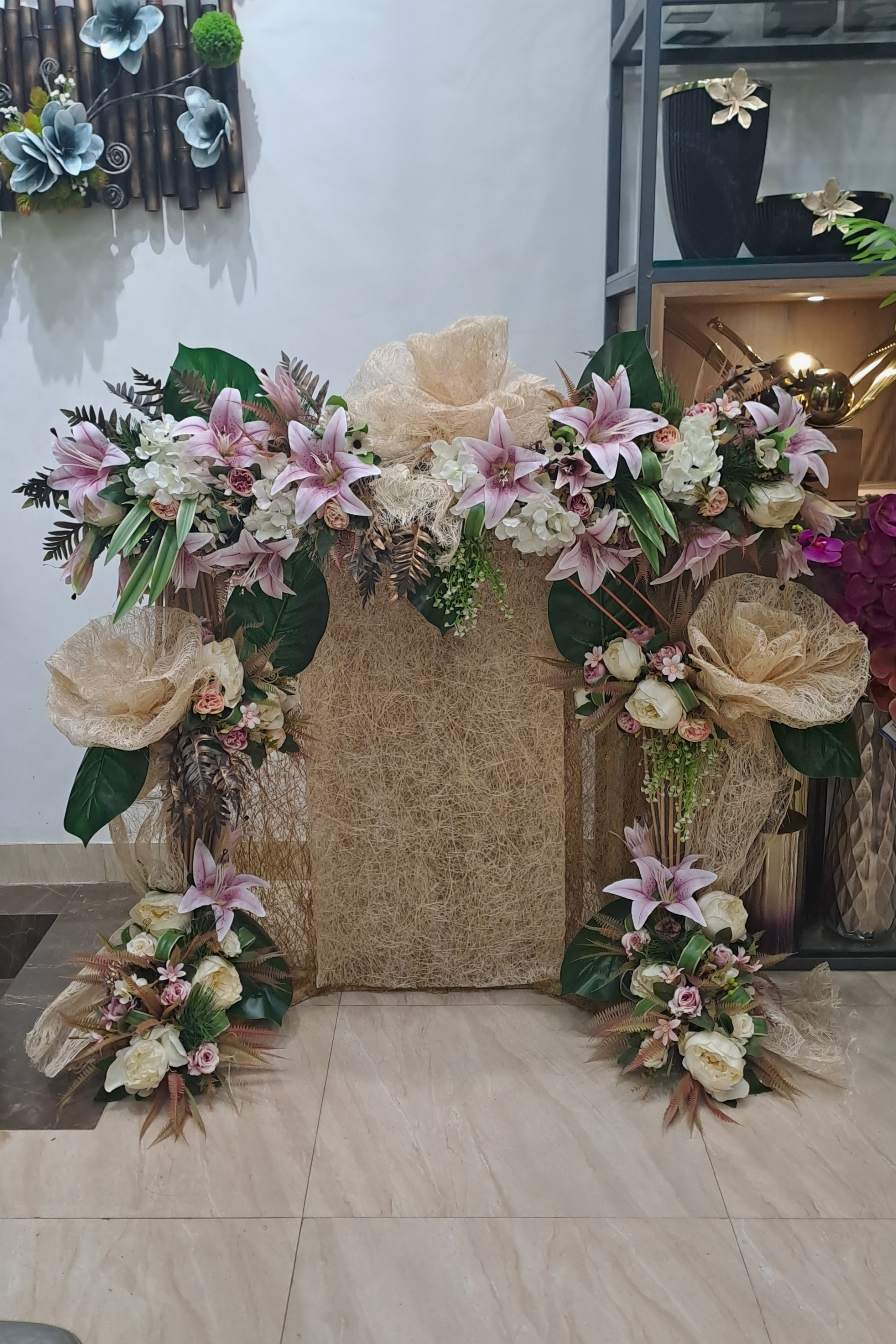 Plastic flower discount decoration