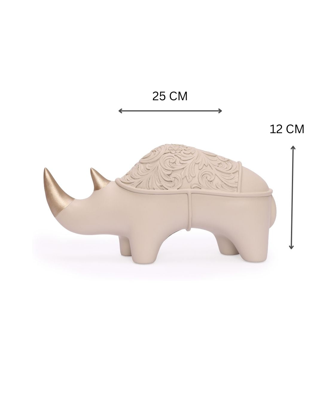 Golden Rhino Resin Artifact