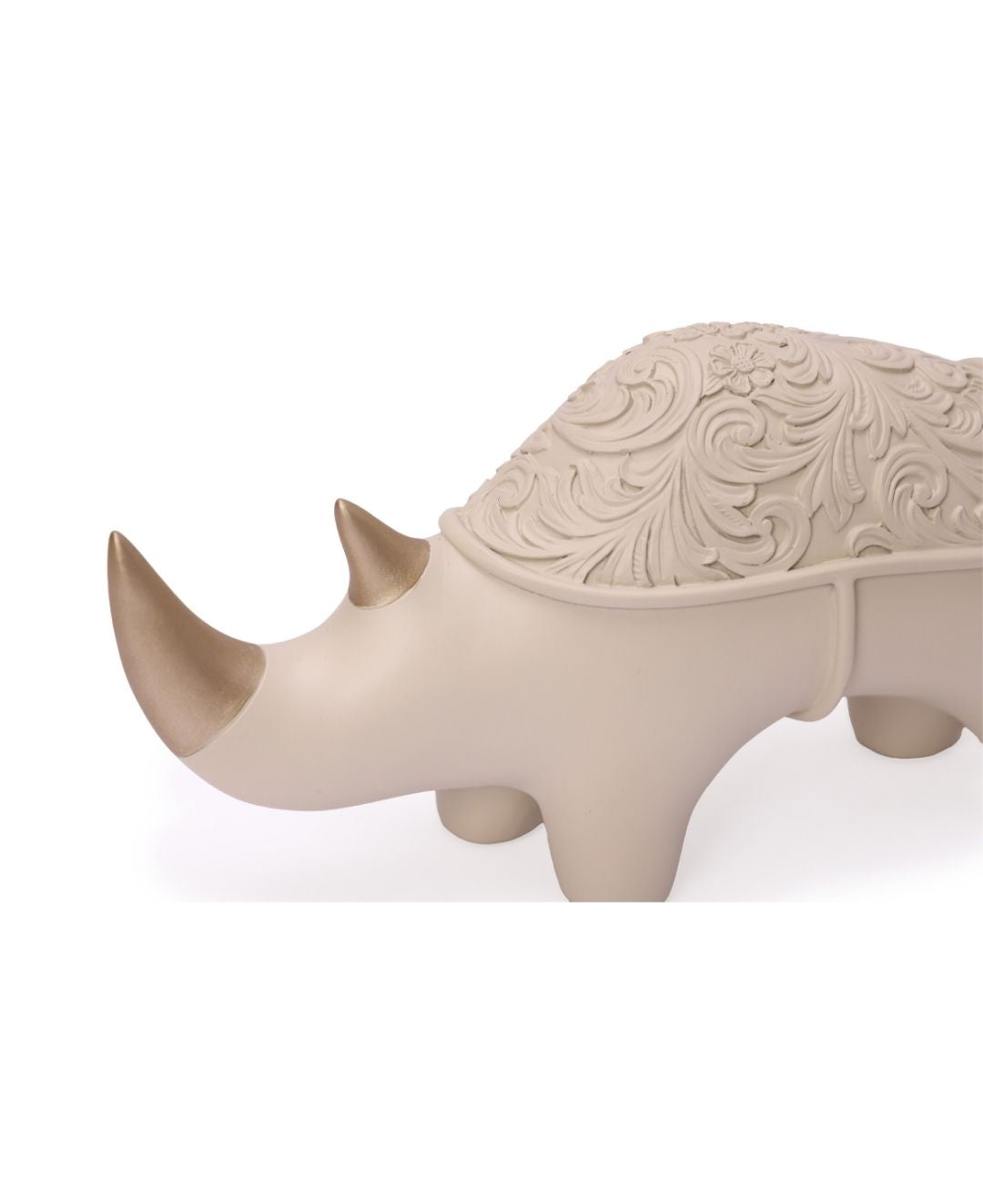 Golden Rhino Resin Artifact