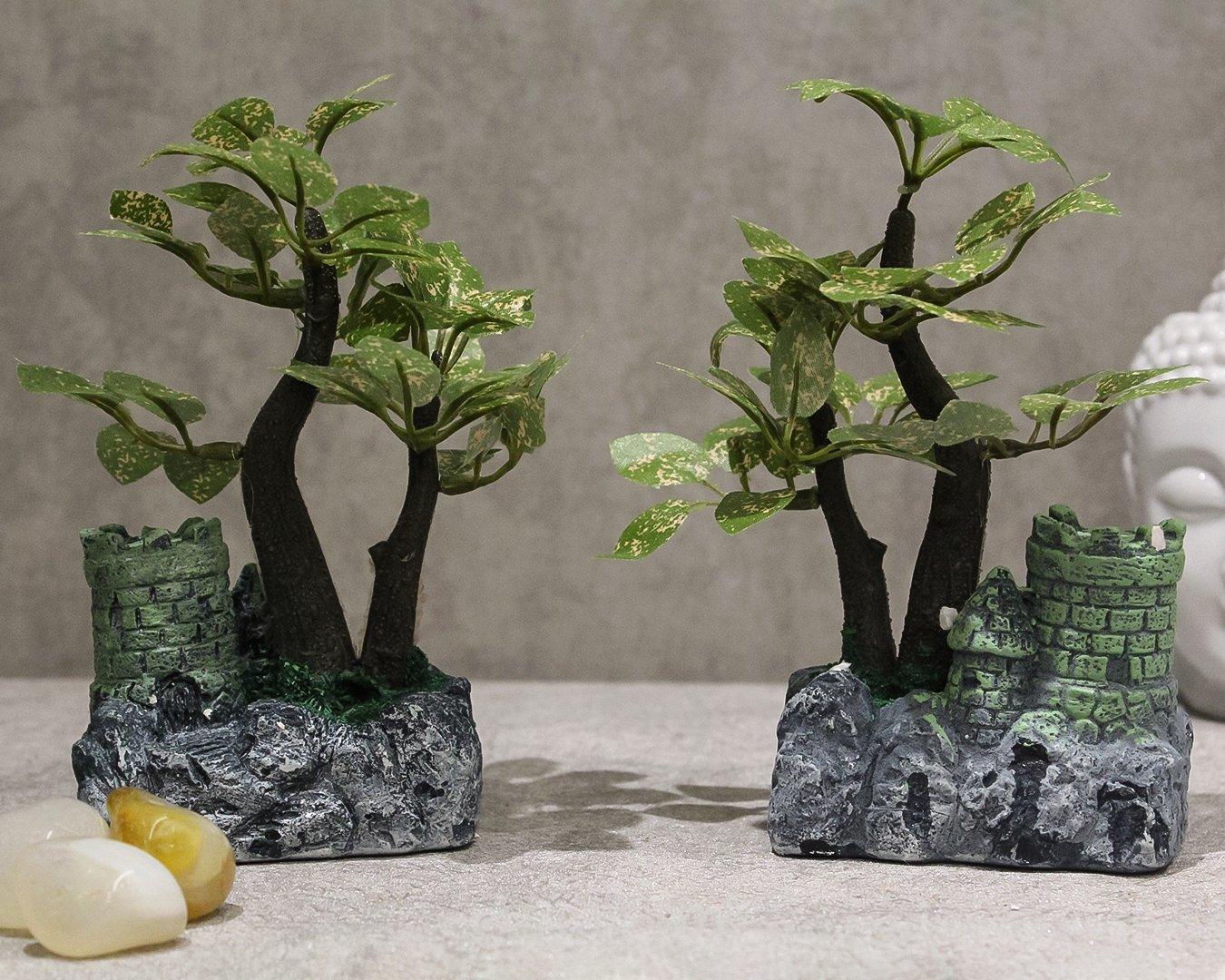 PolliNation Artificial Bonsai with Ceramic Pot Pack of 2 - Artificial Flowers & Plants - PolliNation
