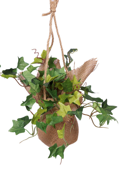 PolliNation Beautiful Artificial Hanging Ivy Creeper in a Jute Bag for Balcony (Pack of 1) IVY