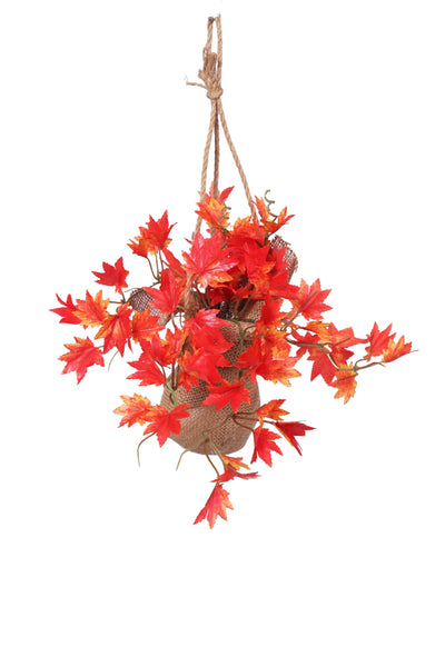 PolliNation Beautiful Artificial Hanging Ivy Creeper in a Jute Bag for Balcony (Pack of 1) Maple