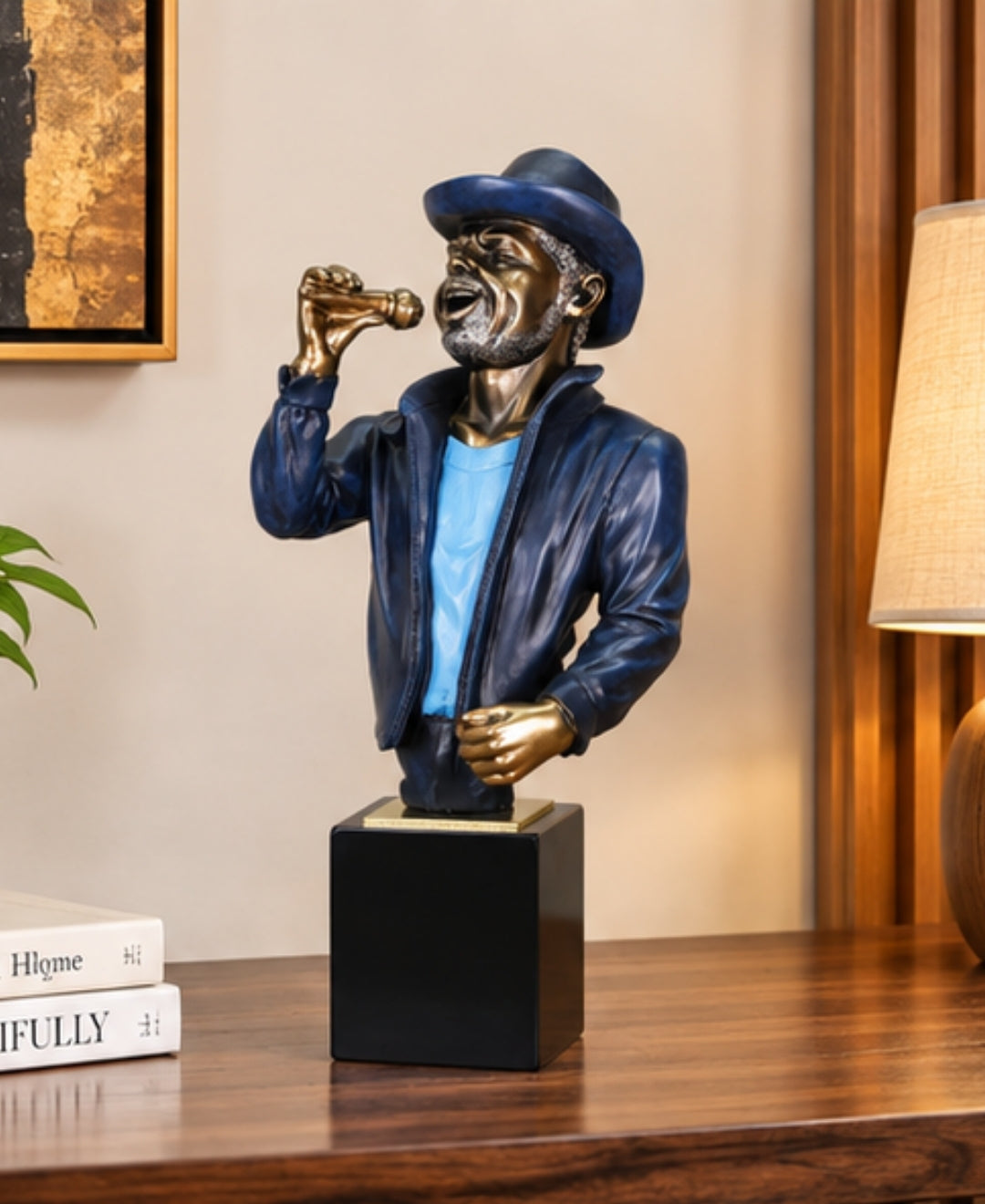Vintage Musician Sculpture Resin Artifact
