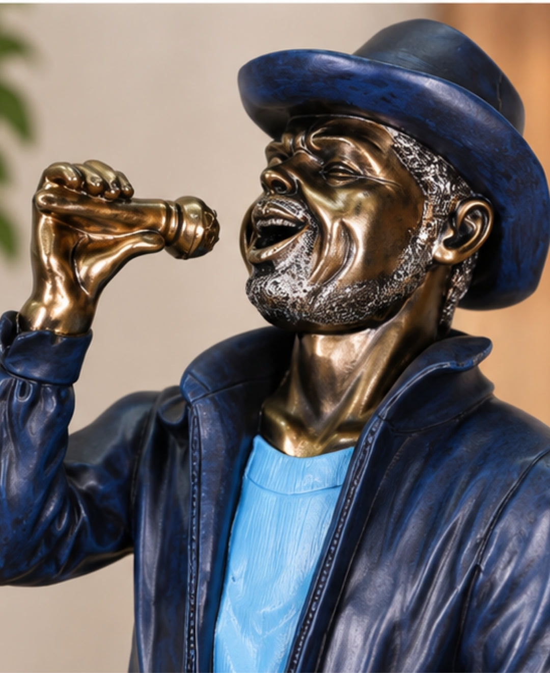Vintage Musician Sculpture Resin Artifact