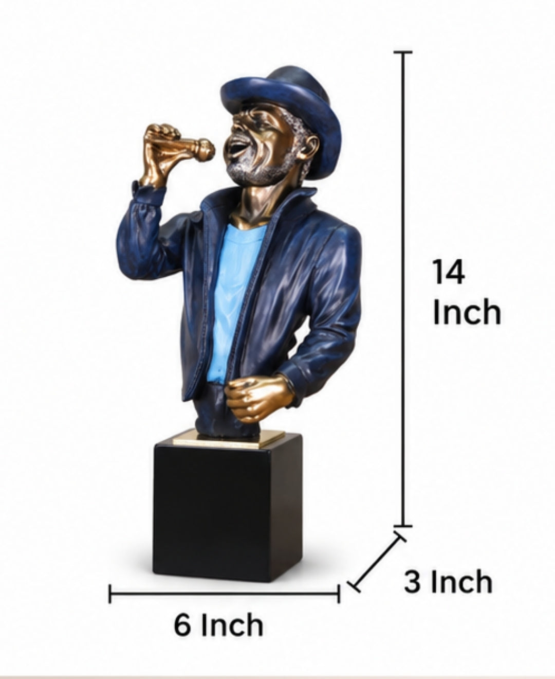 Vintage Musician Sculpture Resin Artifact