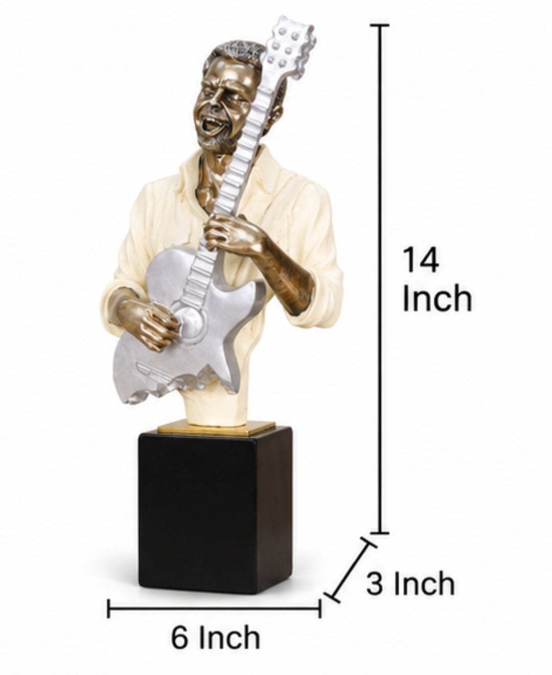 Vintage Guitarist Musician Sculpture Resin Artifact