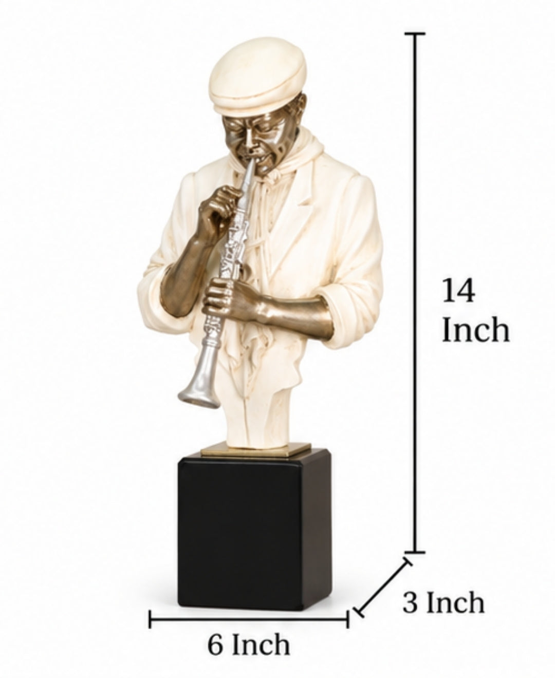 Vintage Saxophone Musician Sculpture Resin Artifact