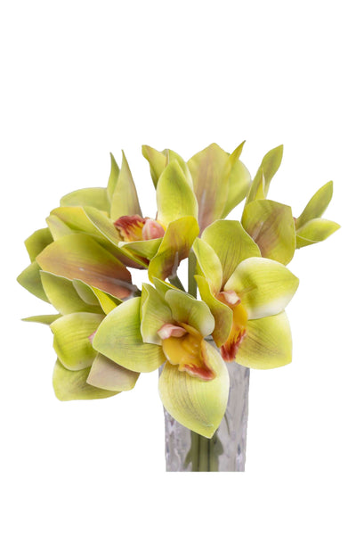 Artificial Orchid Flower Bunch-Orange