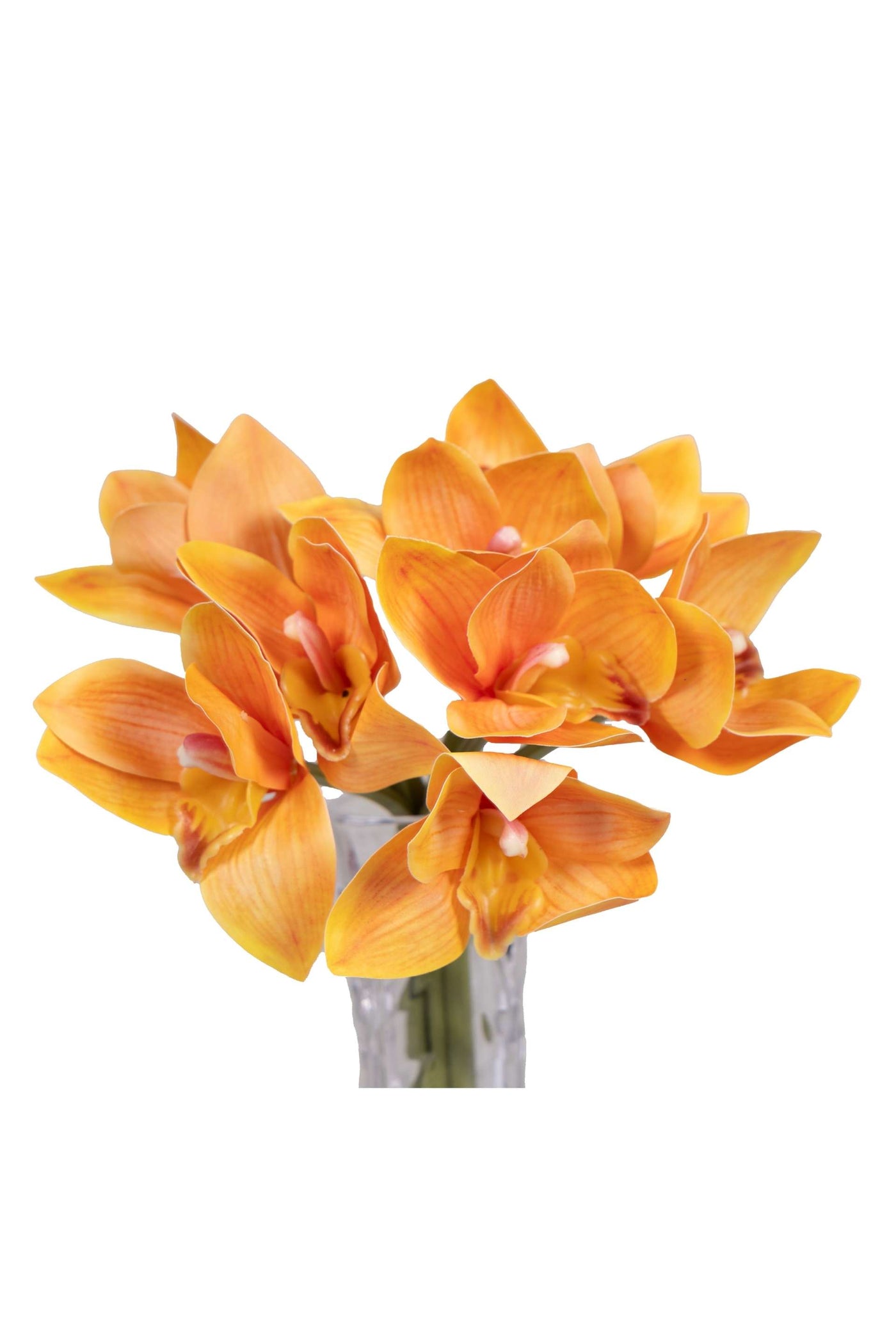 Artificial Orchid Flower Bunch-Orange