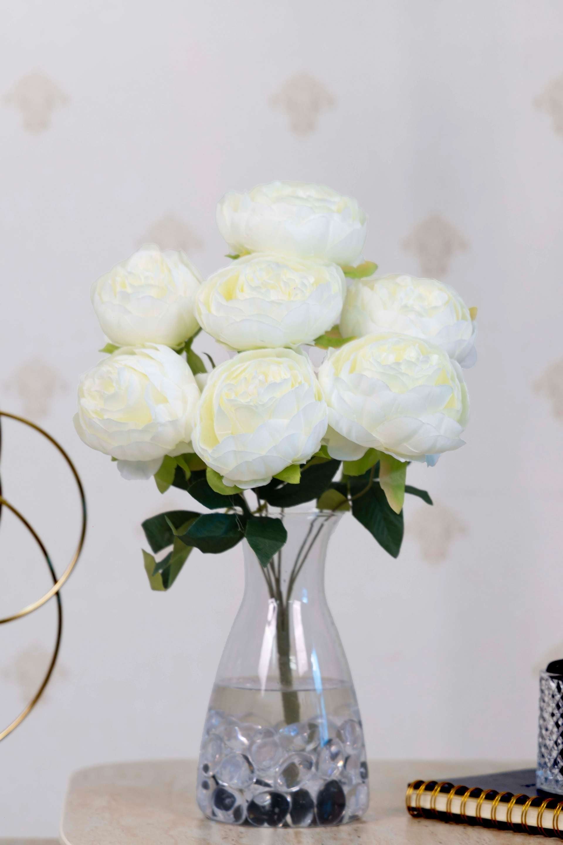 Peony Artificial Flowers Bunch for your home or office decor-Red