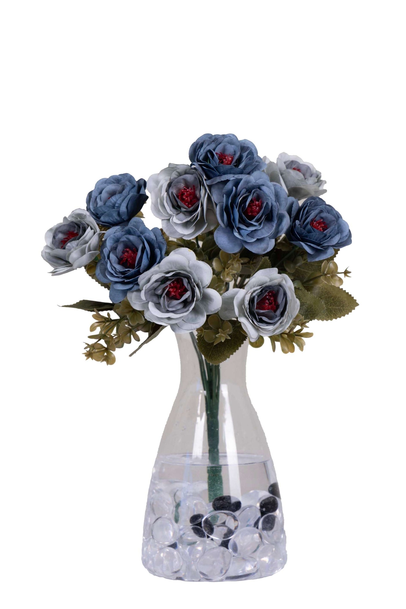 Premium Artificial Rose Flower Bunch-Blue (Without Pot)