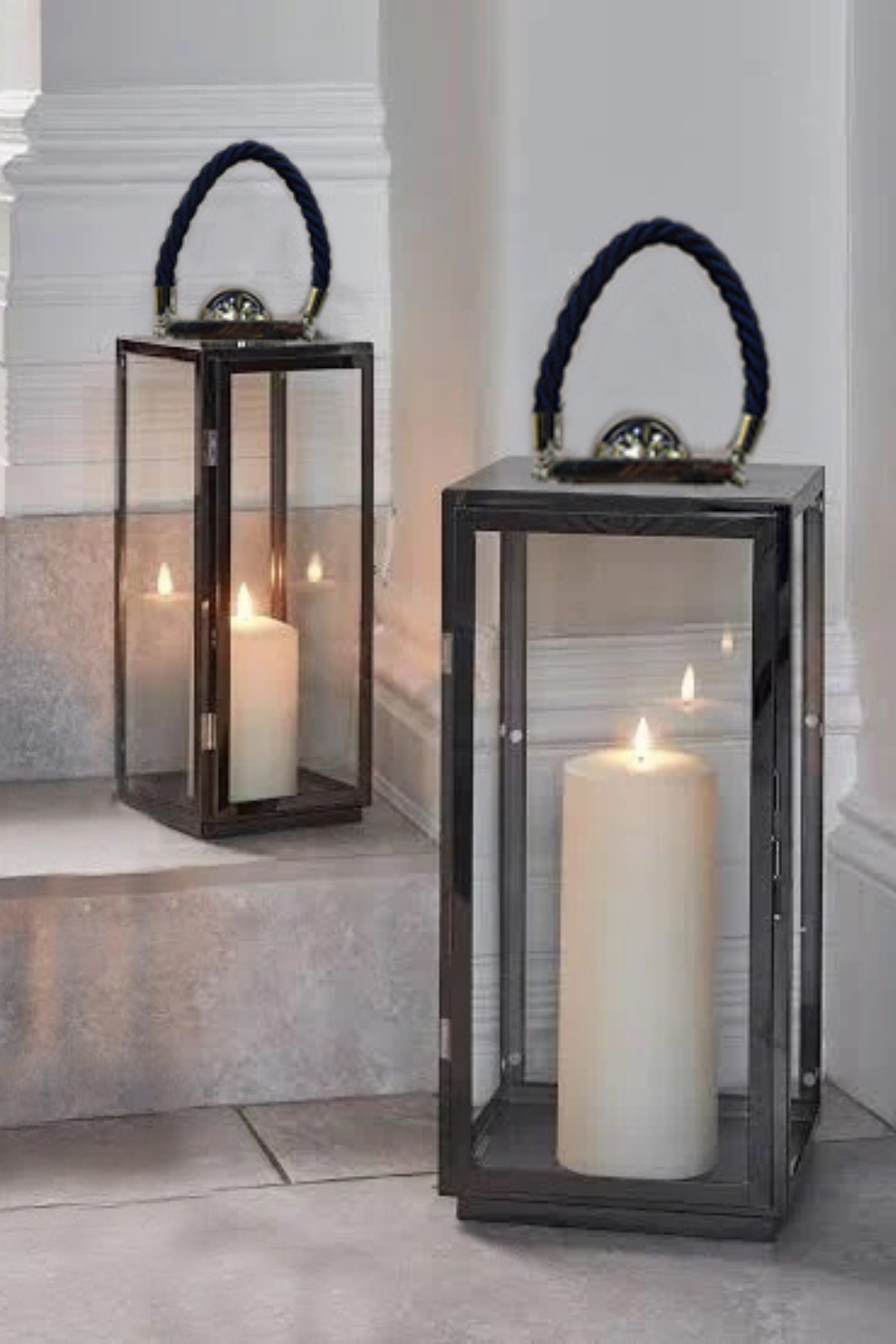 Sleek Lantern-Style Candle Holders