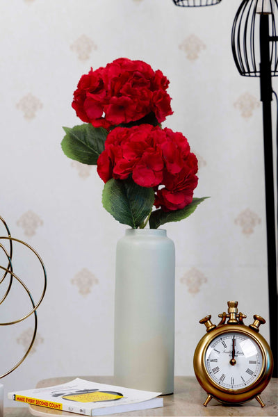 Beautiful Hydrangea Flower Bunch-Red