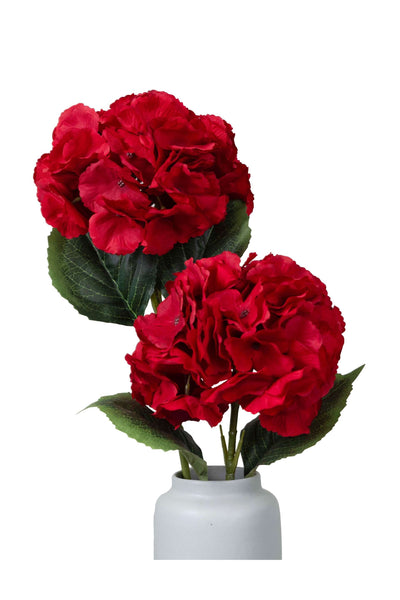 Beautiful Hydrangea Flower Bunch-Red