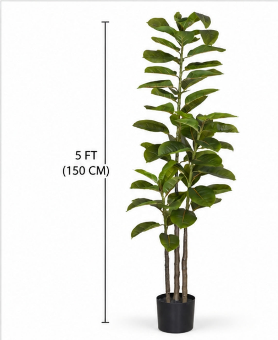 Premium faux Rubber Green Plant With Pot-5FT
