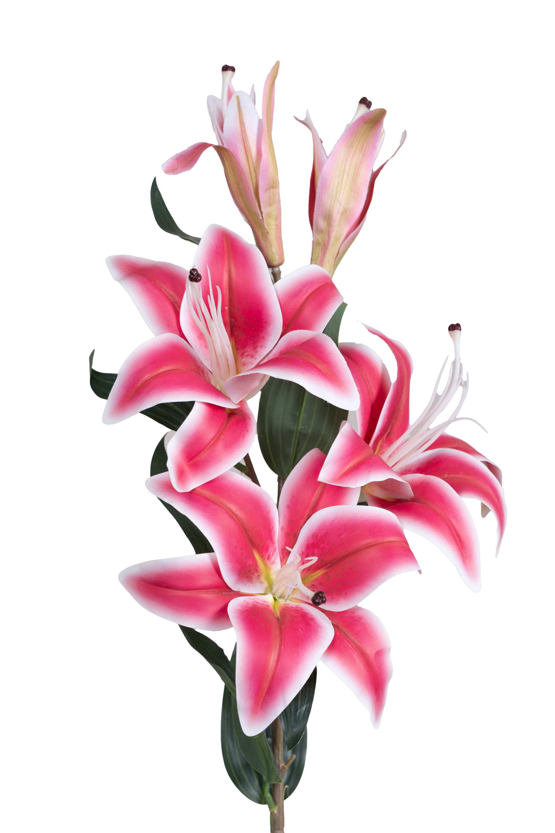 Art Street Artificial Oriental Lily Flower Sticks-Dotted White