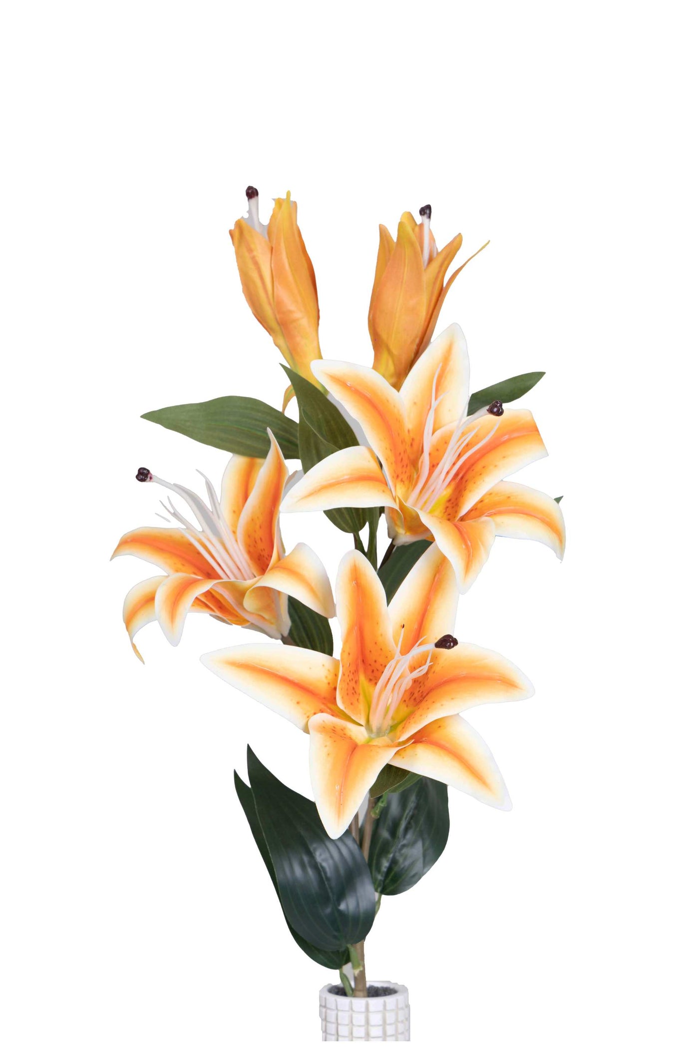 Art Street Artificial Oriental Lily Flower Sticks-Orange