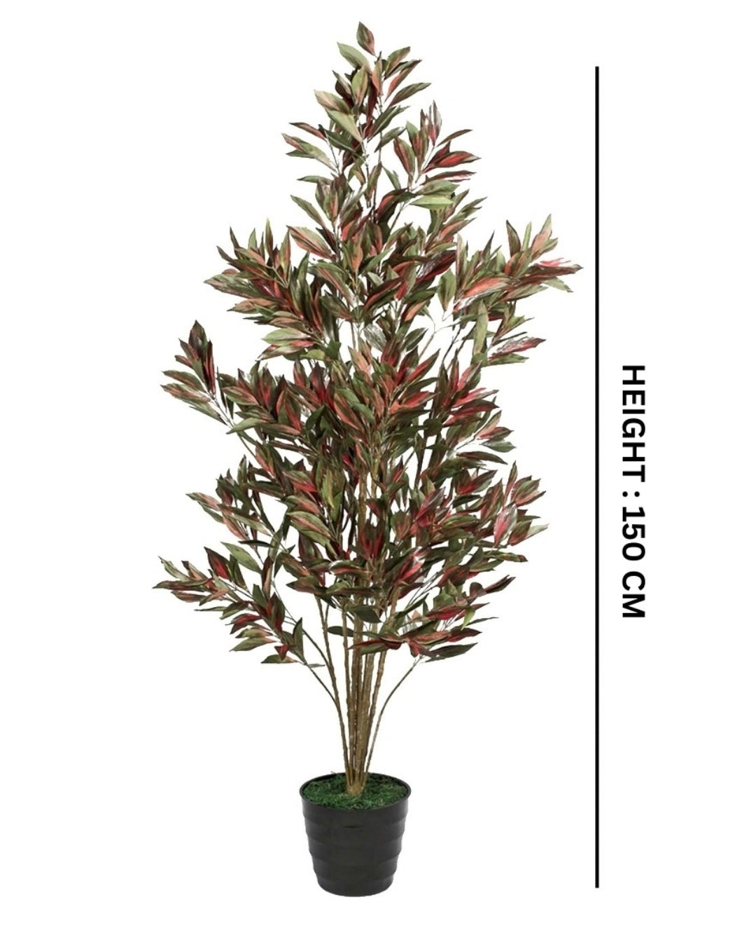 Elegant Faux Dracaena Red Green Plant Without Pot