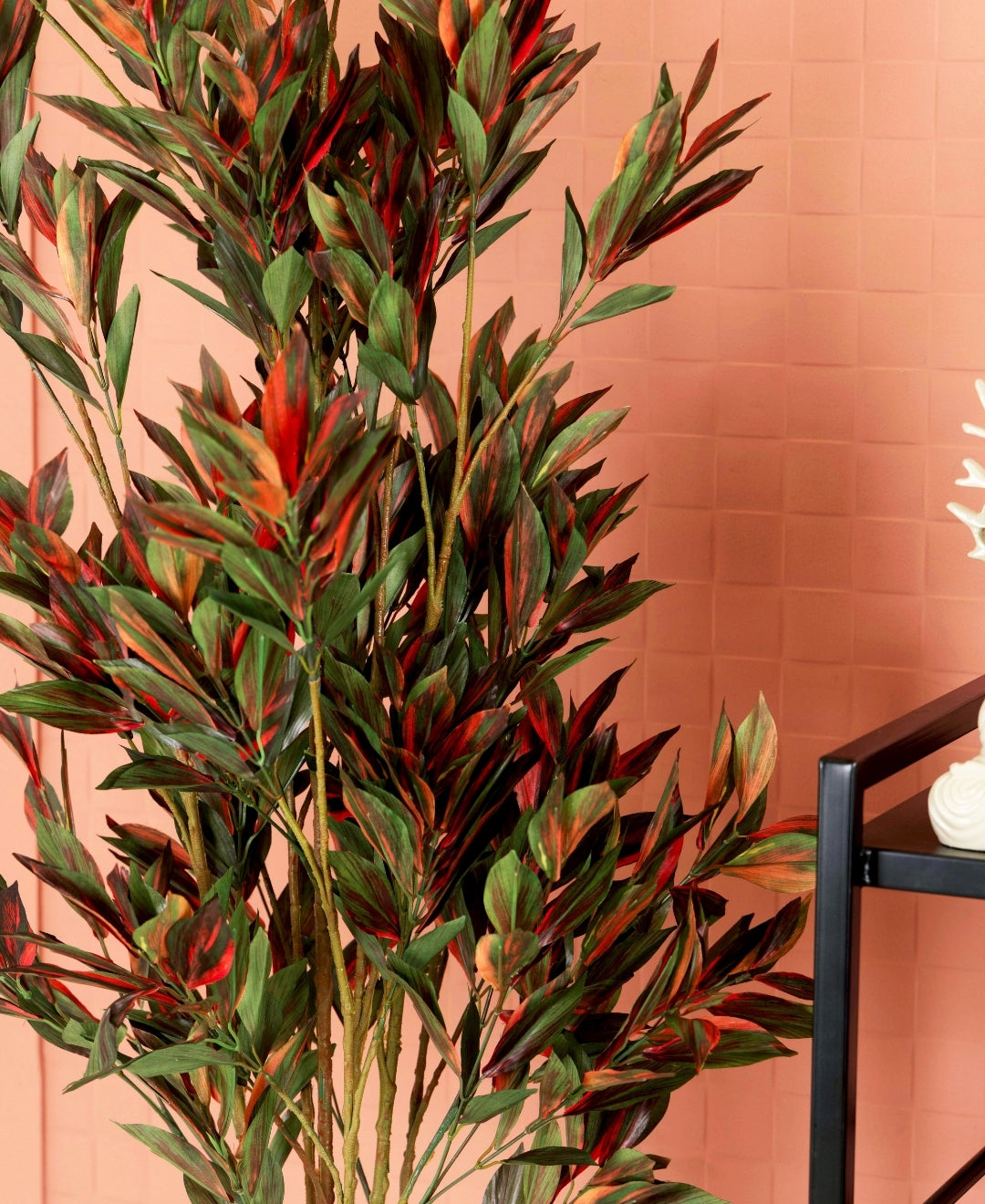 Elegant Faux Dracaena Red Green Plant Without Pot