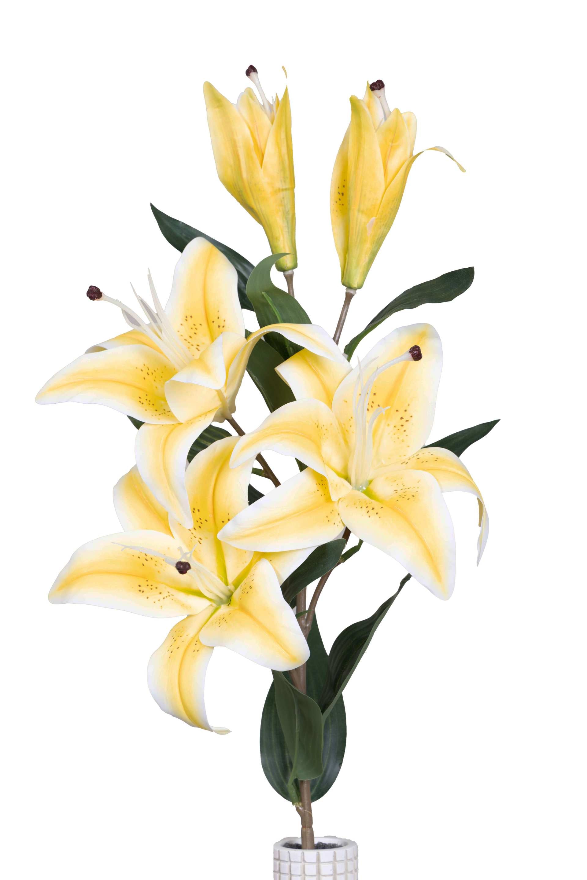 Art Street Artificial Oriental Lily Flower Sticks-Dotted White