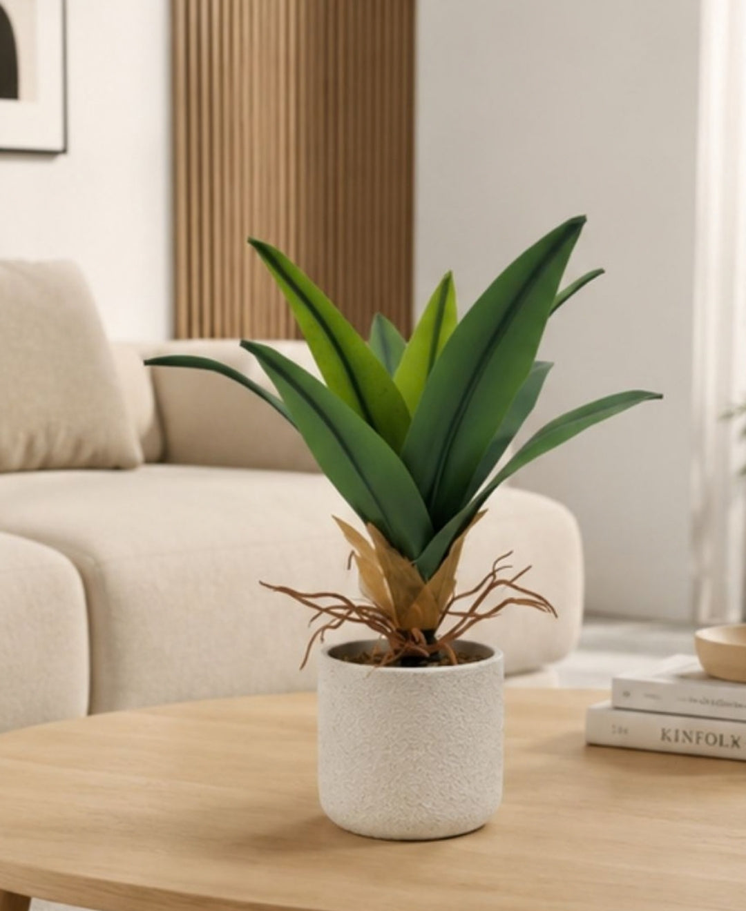 Mini Faux Agave Green Tabletop Plant without Pot