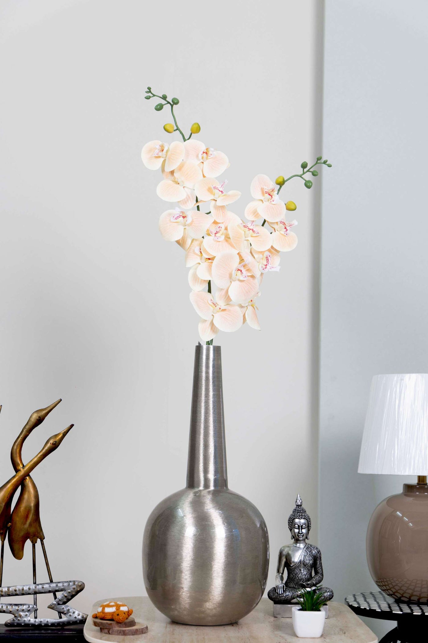 Dual Stem Artificial Orchid Flower-Light Pink