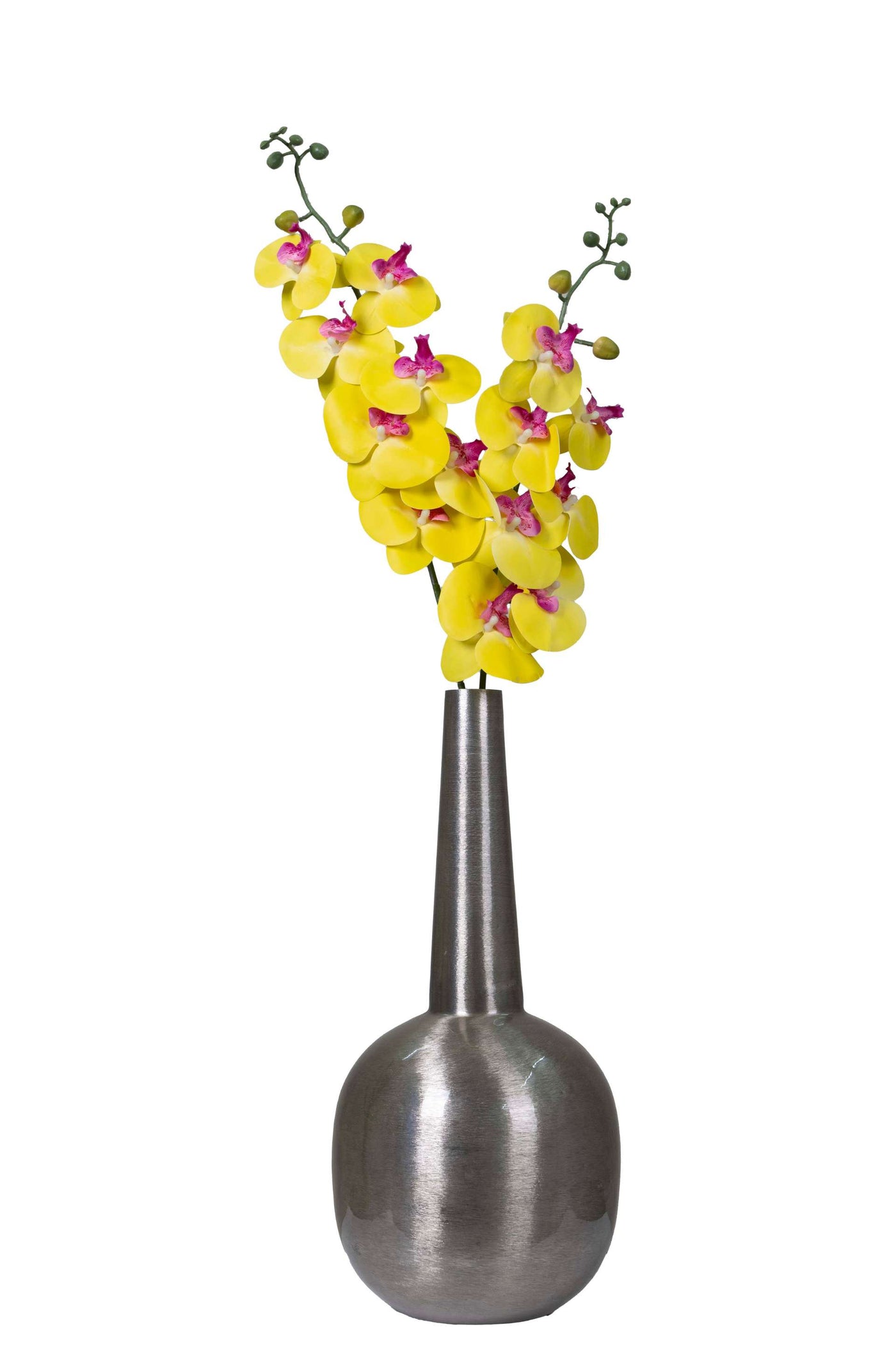 Dual Stem Artificial Orchid Flower-Yellow