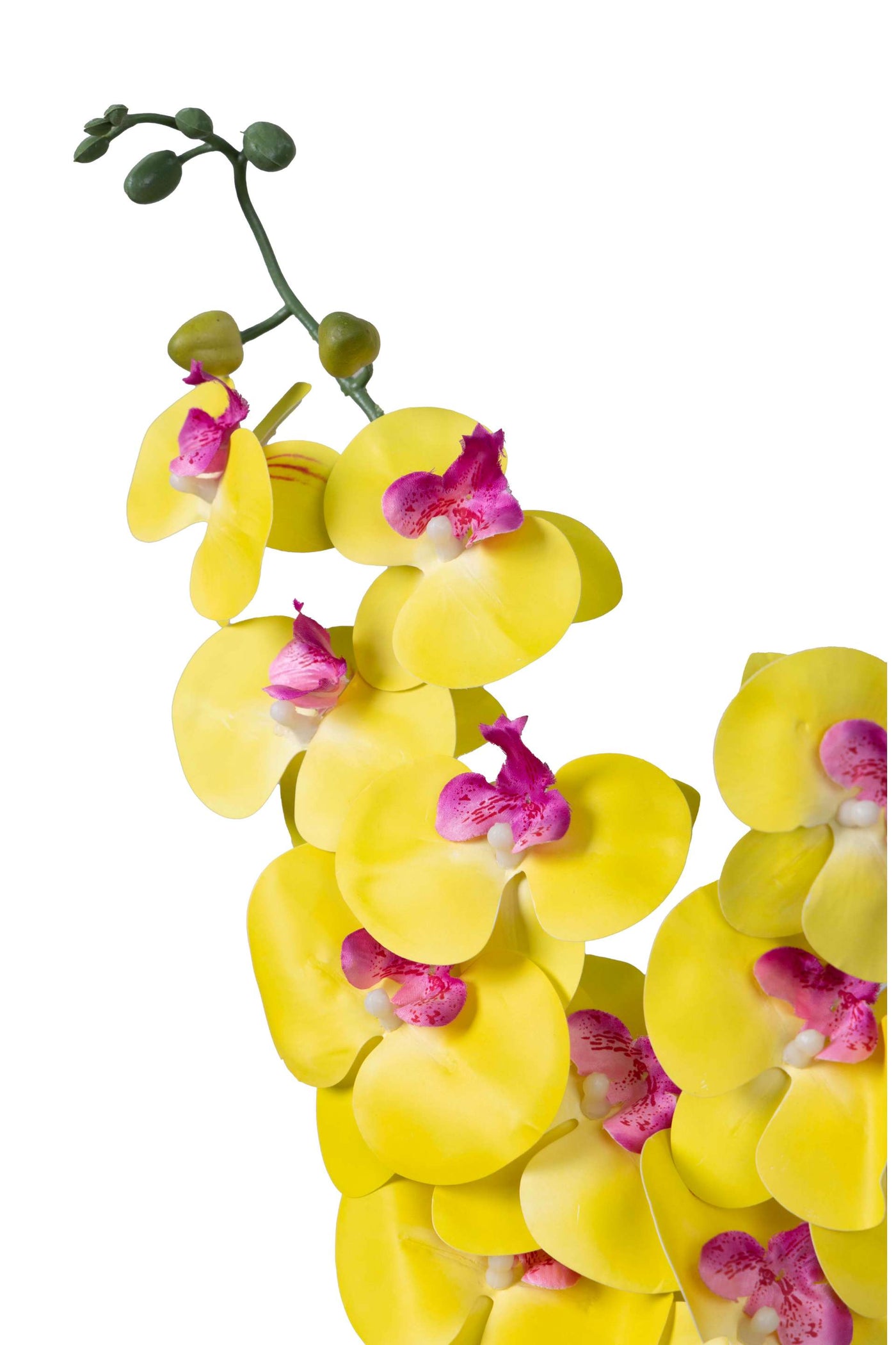 Dual Stem Artificial Orchid Flower-Yellow