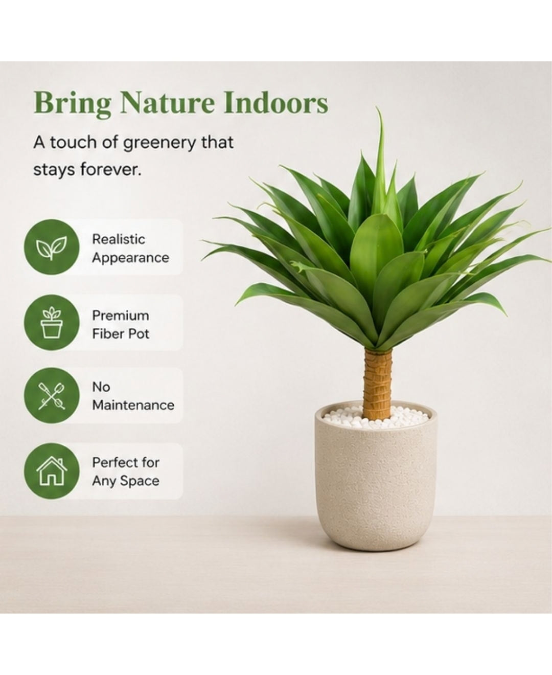 Large Artificial Agave Succulent Plant Without Pot