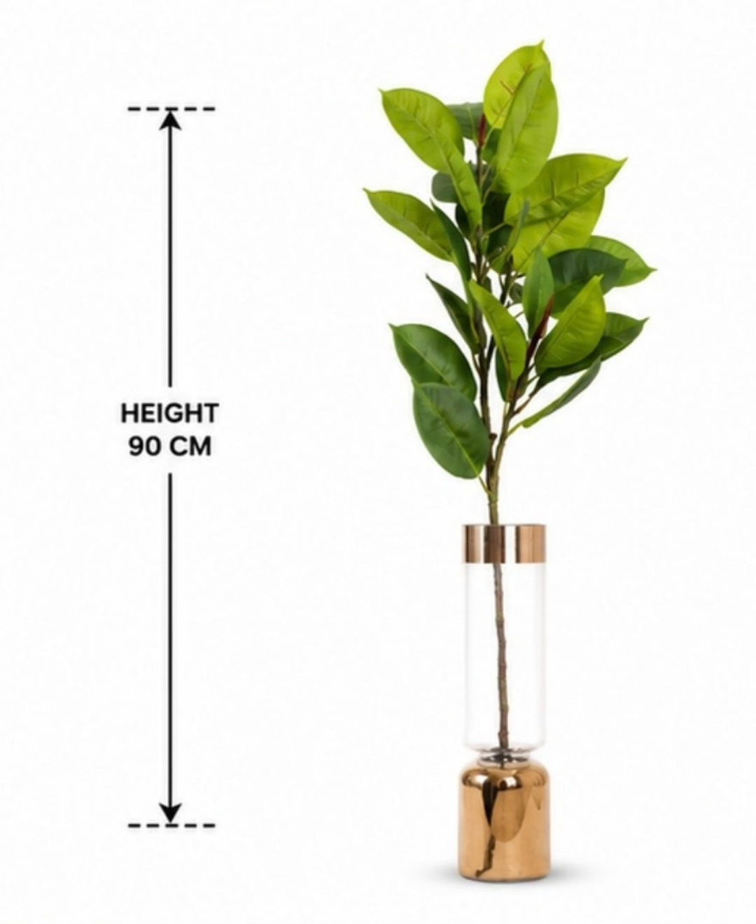Premium Artificial Variegated Rubber Plant Without Pot
