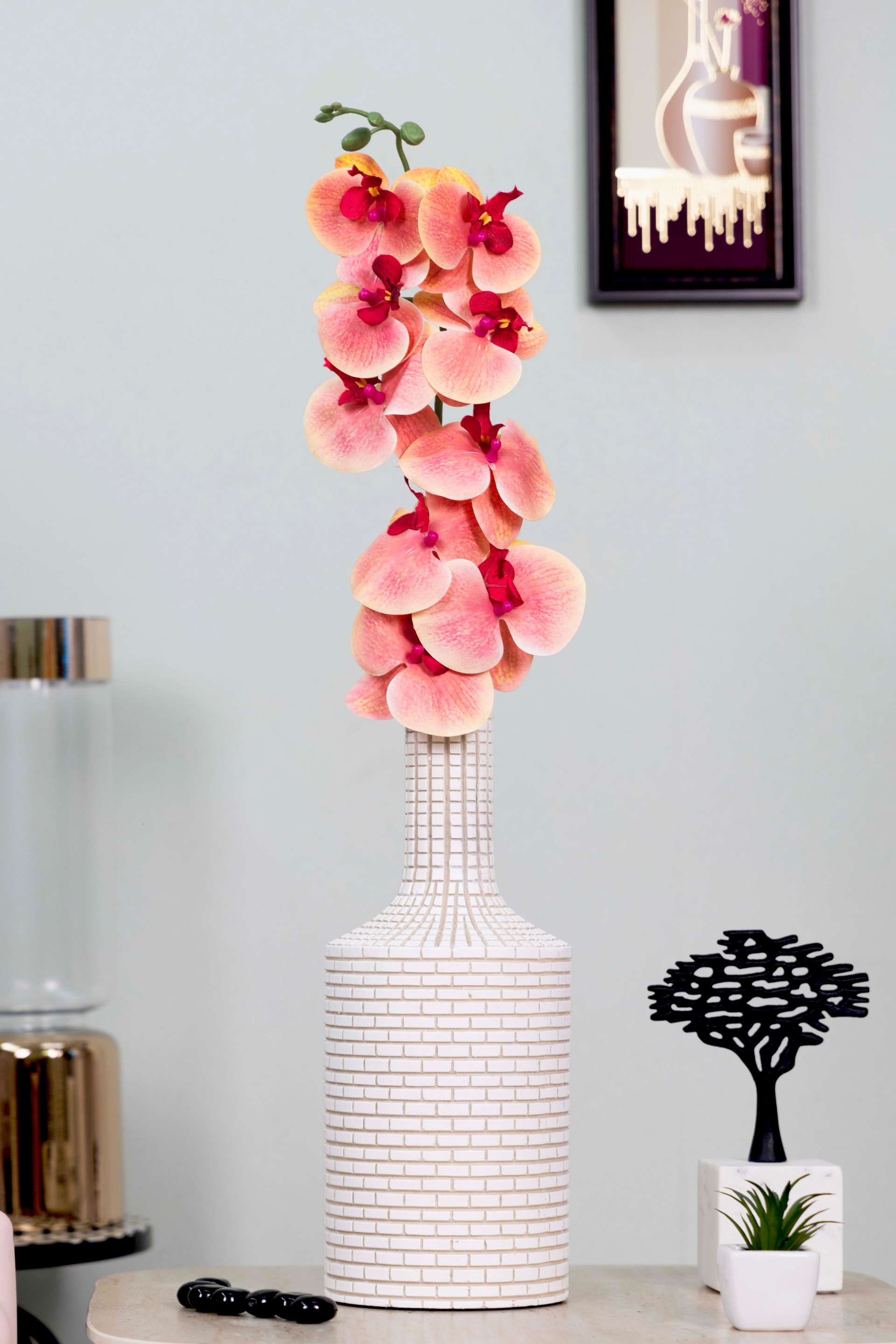 Artificial Orchid Stick-Orange