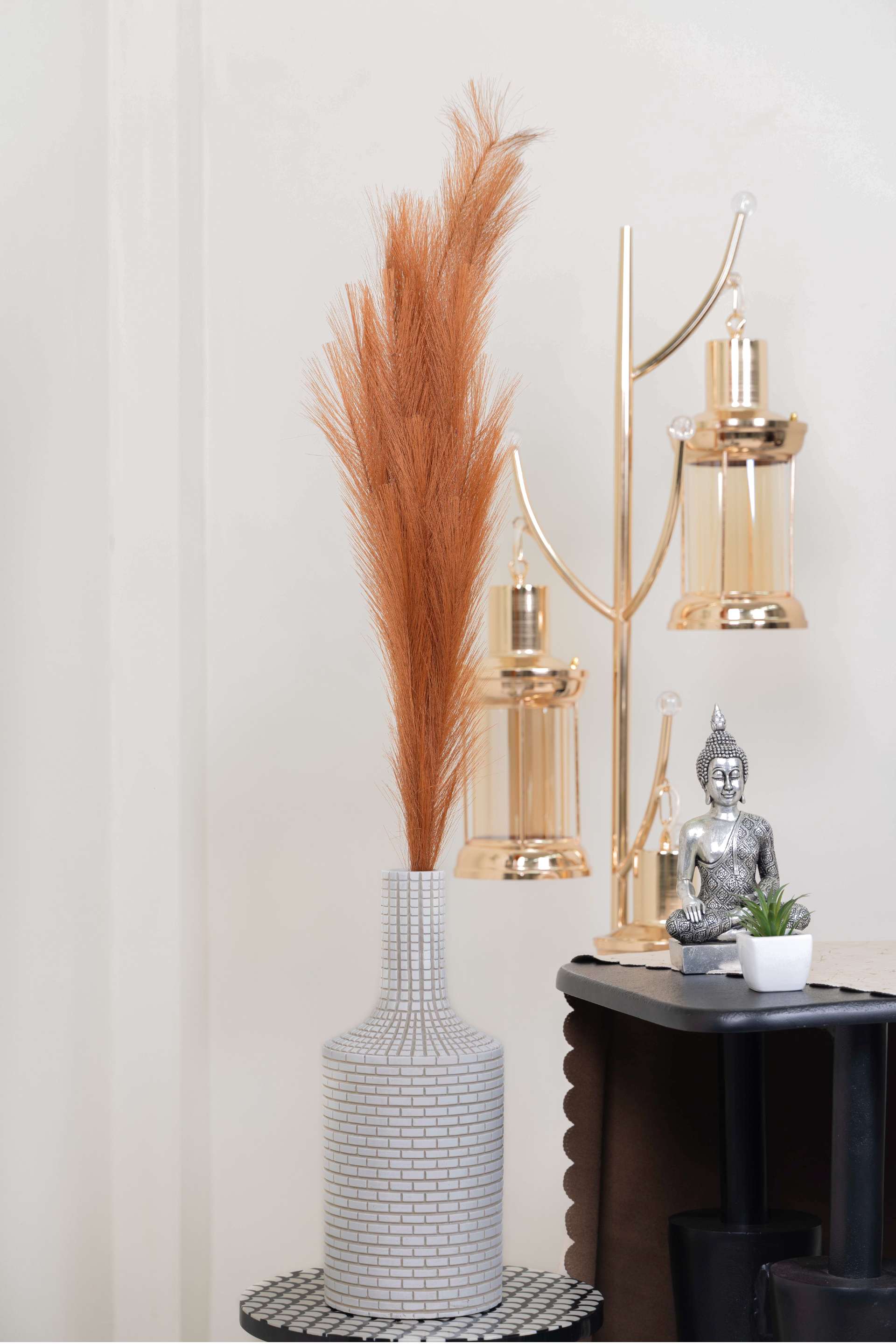 Charm Pampas Grass Stick-Dark Brown