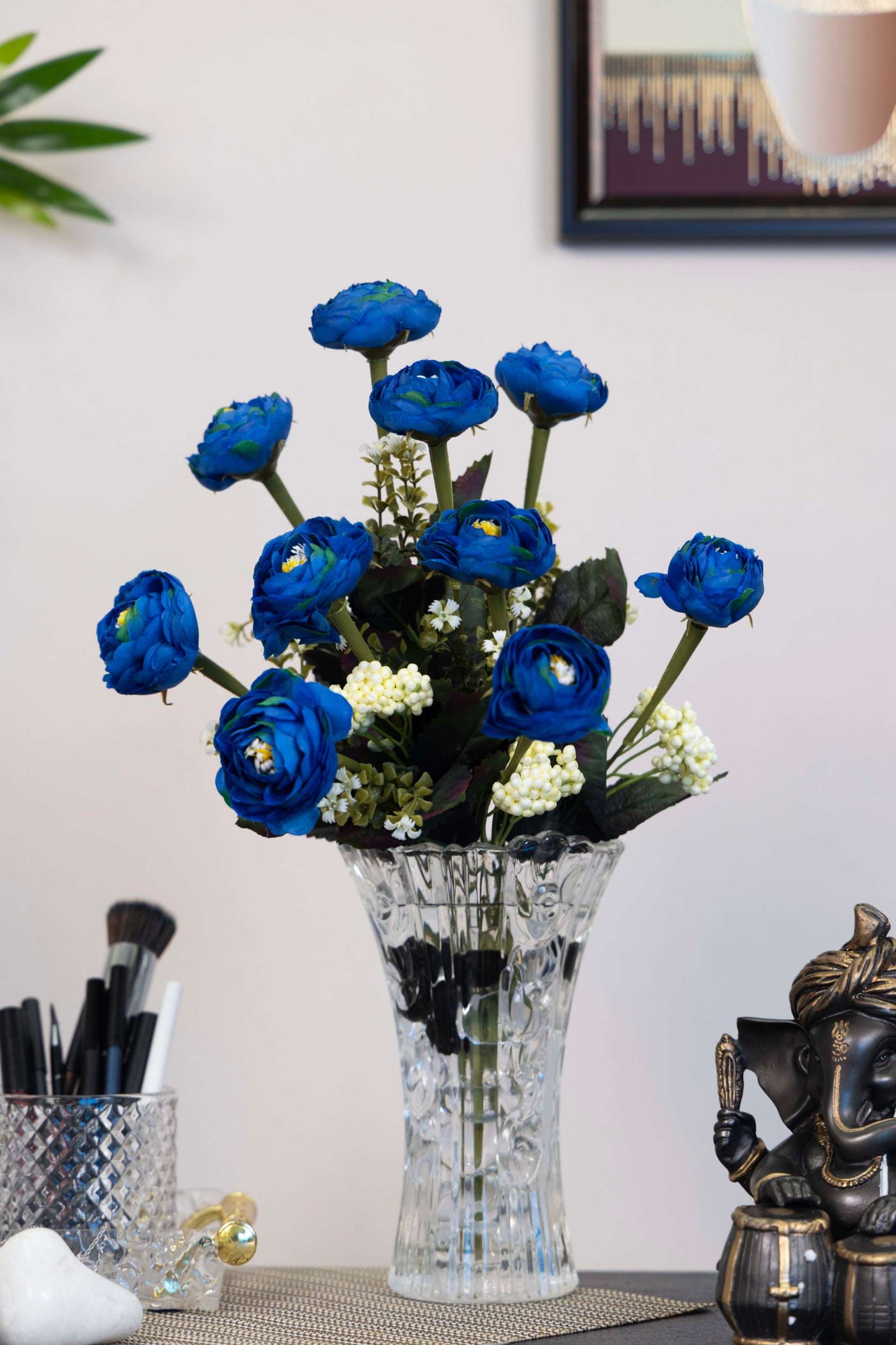 Vibrant Artificial Bloom Flower Bunch-Blue