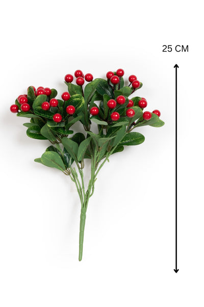 Vibrant Artificial Cherry Bunch-Red