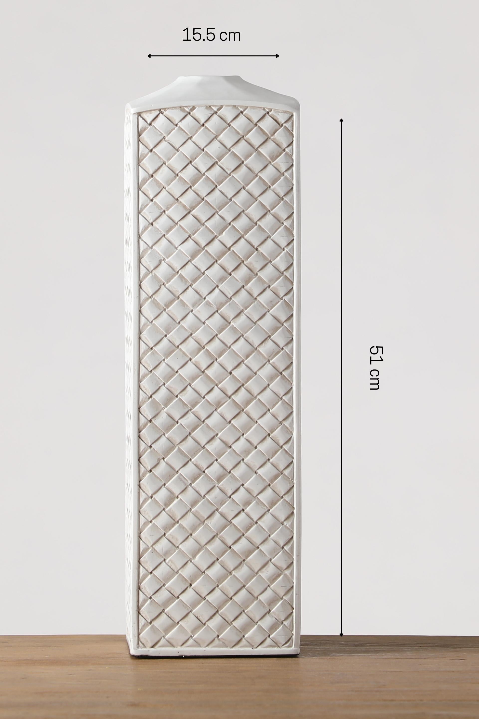 Tall and rectangular in shape resin vase for your home or office decor