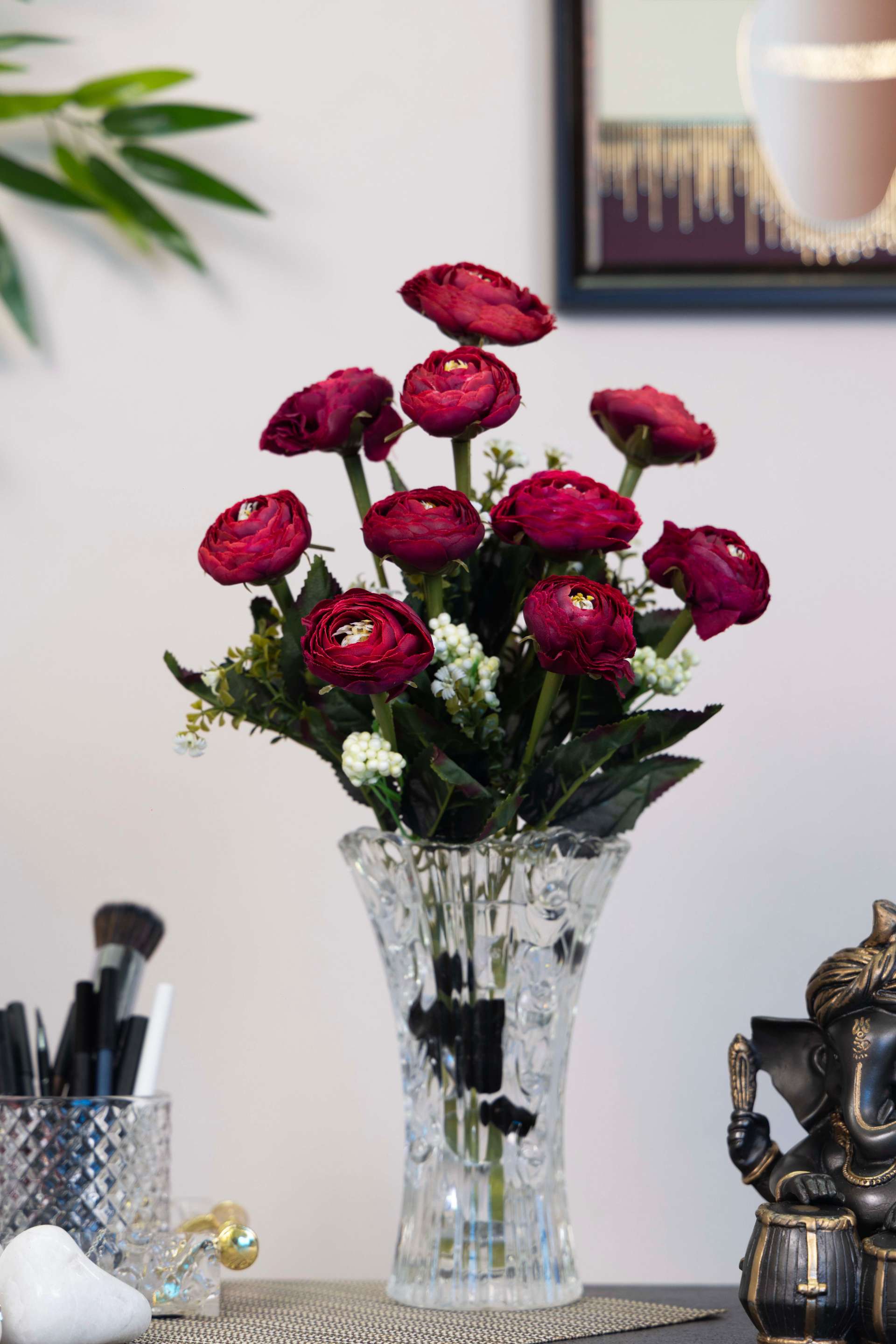 Vibrant Artificial Bloom Flower Bunch-Dark Pink