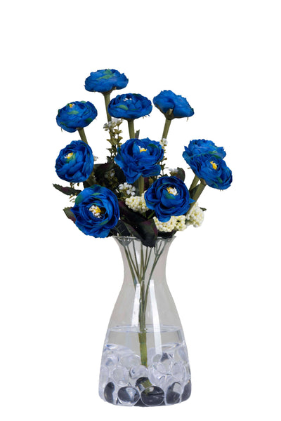 Vibrant Artificial Bloom Flower Bunch-Blue