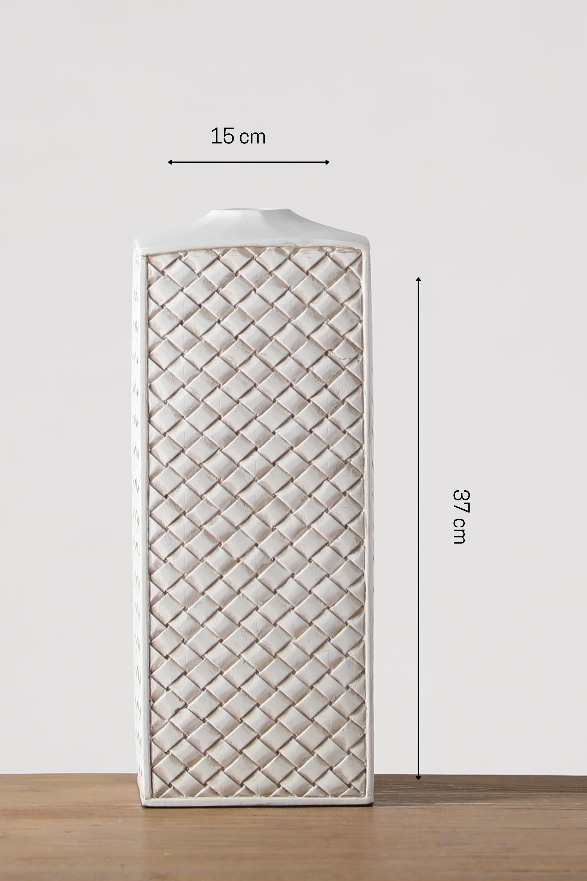 Tall and rectangular in shape resin vase for your home or office decor