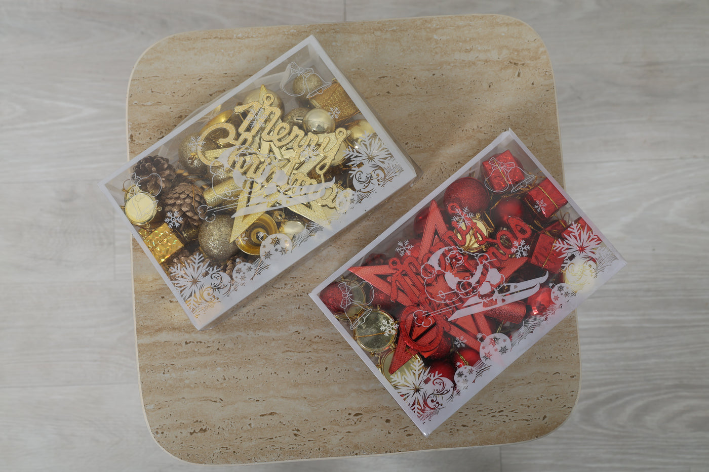 Festive Red & Gold Christmas Ornament Sets