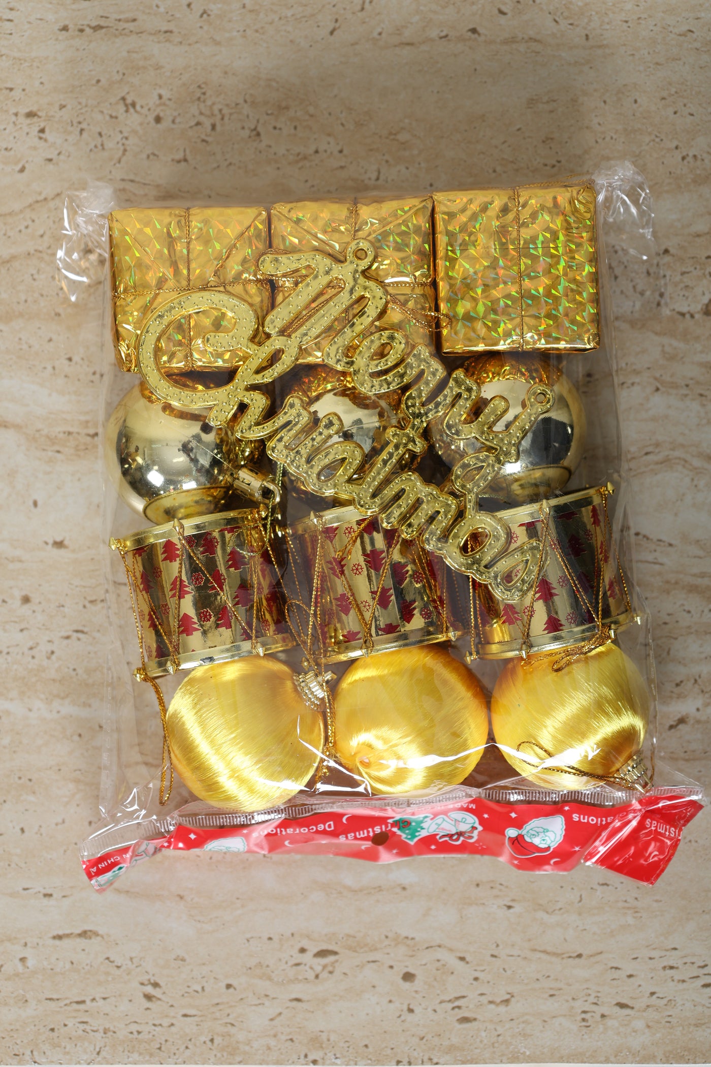 Yellow Christmas Decoration Set