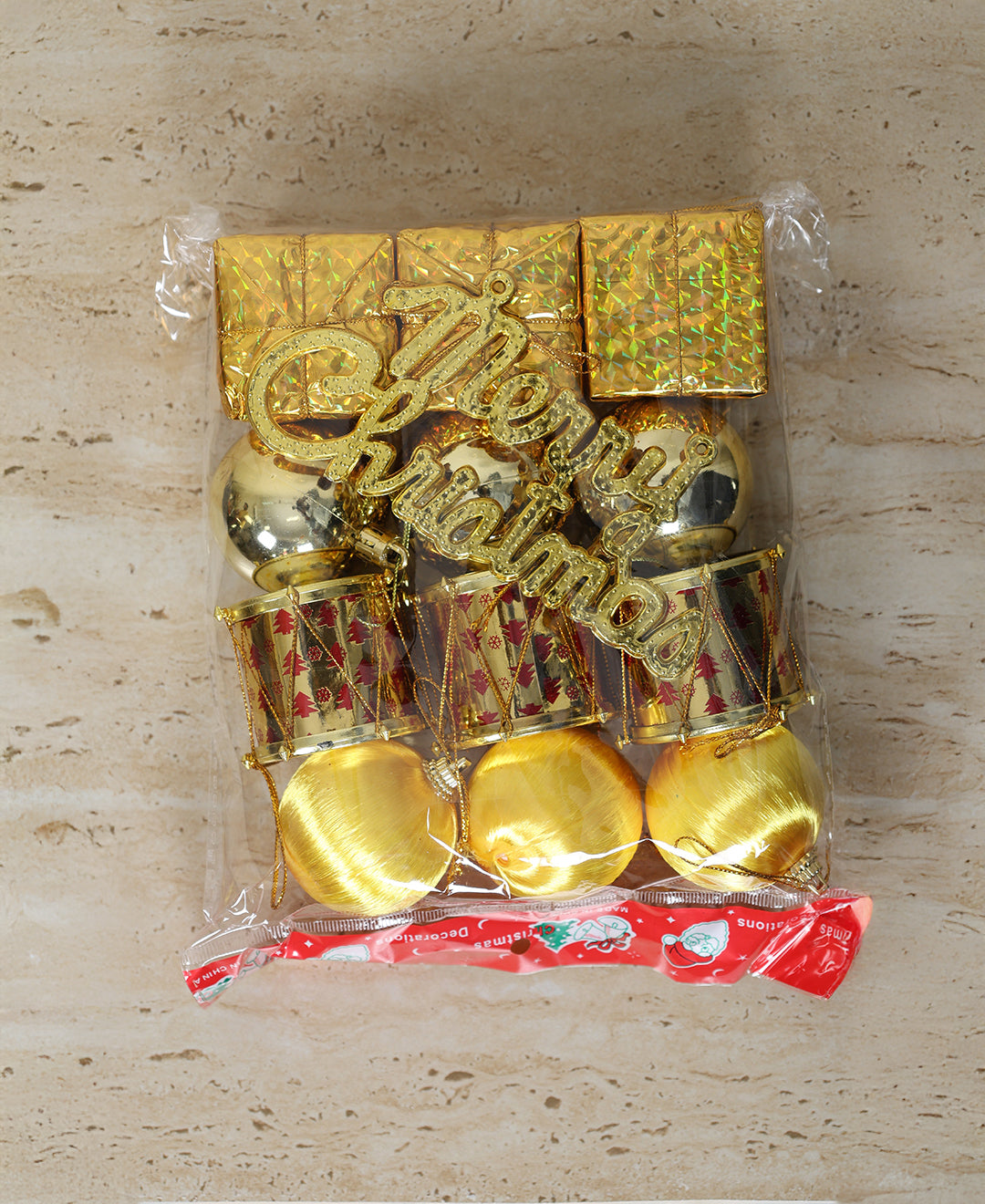 Yellow Christmas Decoration Set