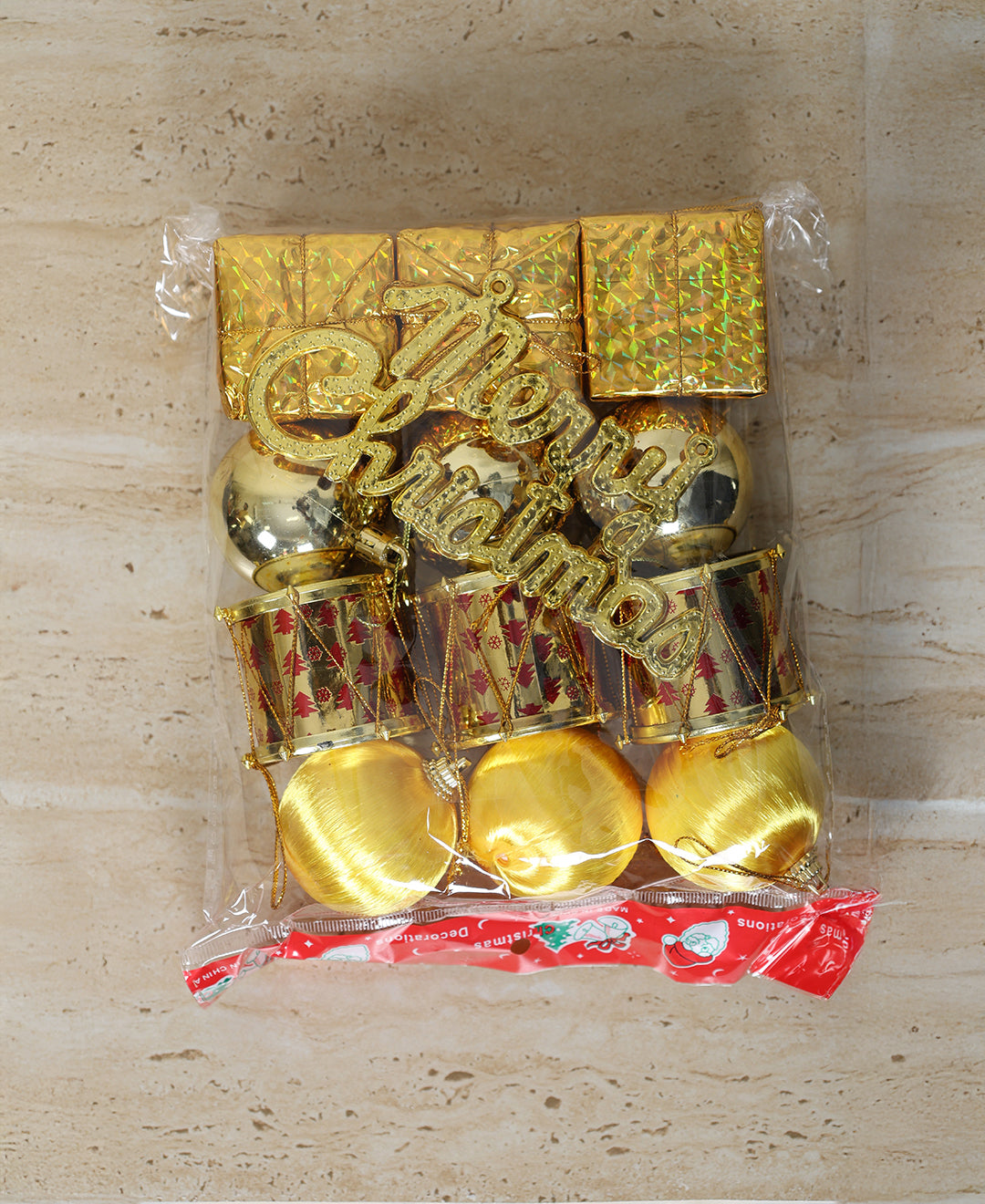 Golden Christmas Decoration Set