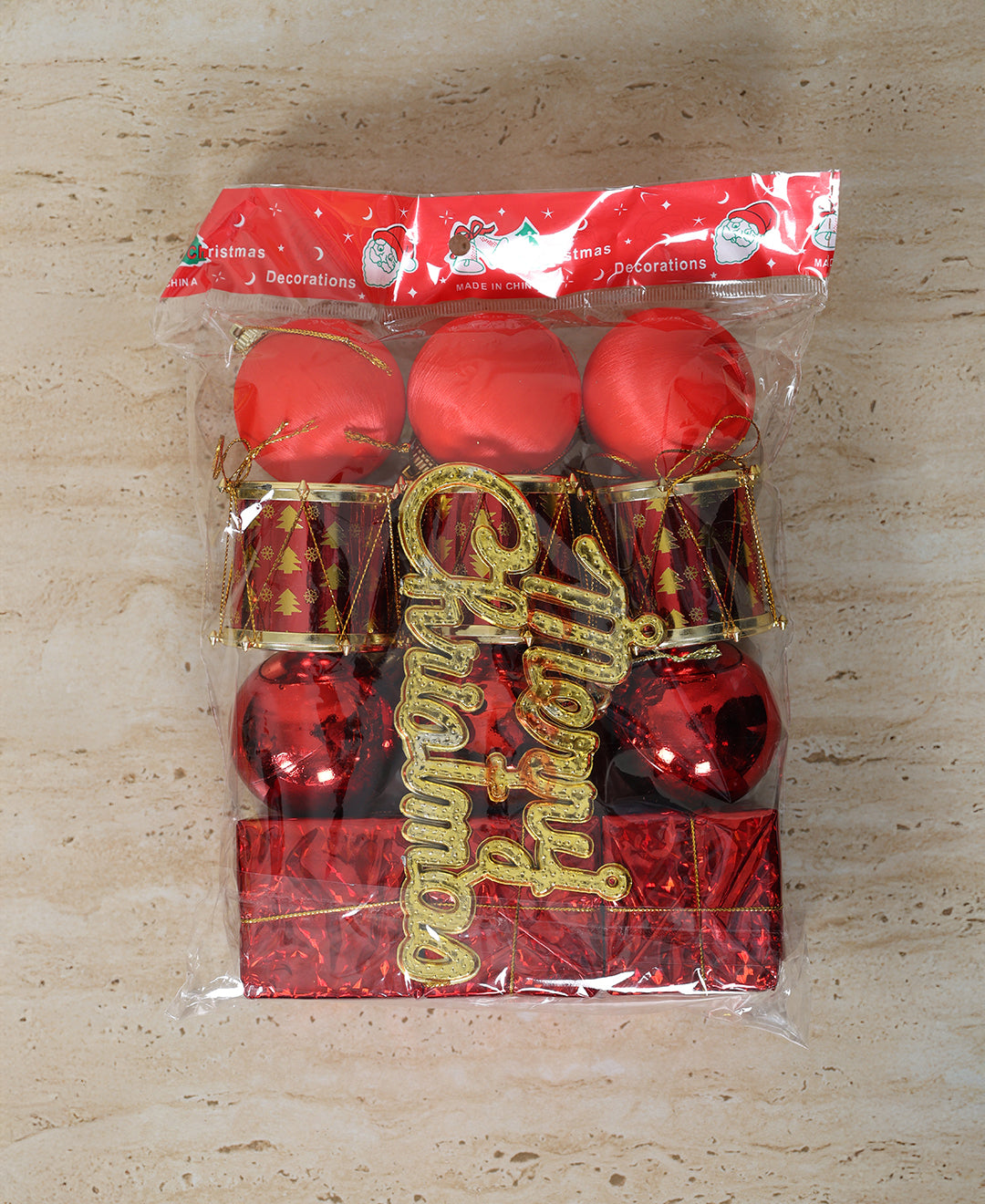 Red Christmas Decoration Set