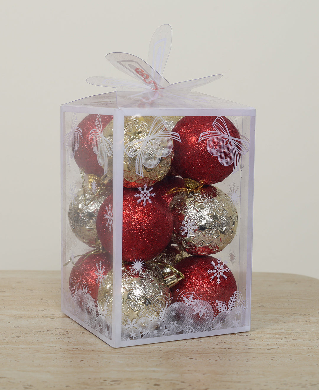 Red and Gold Christmas Bauble Set
