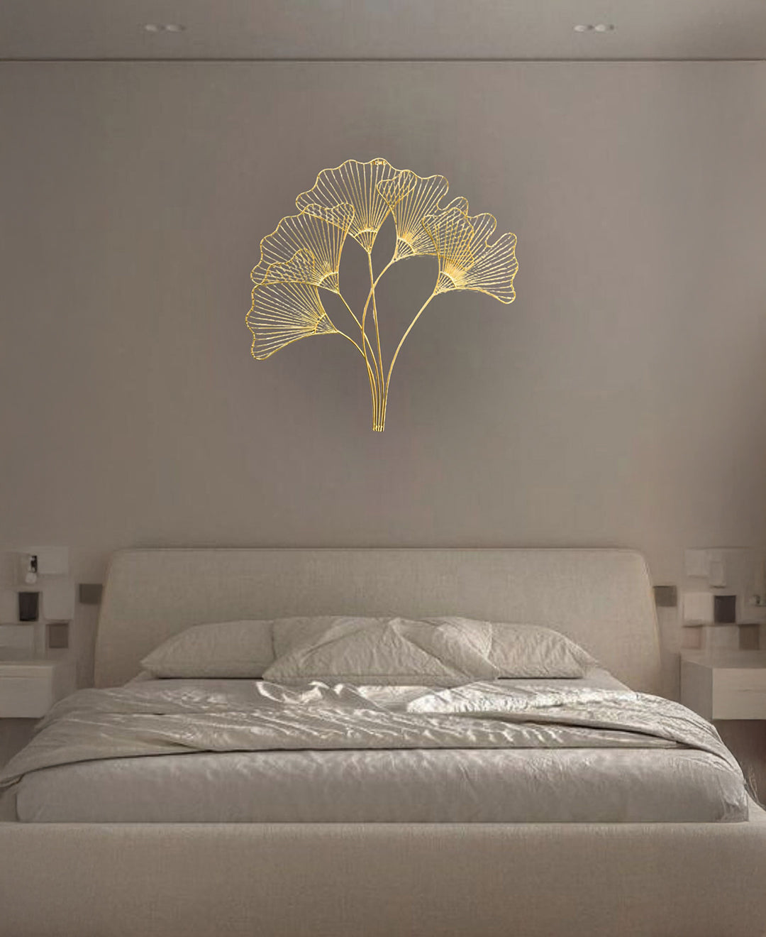 PolliNation Golden Ginkgo Leaf Metal Wall Art