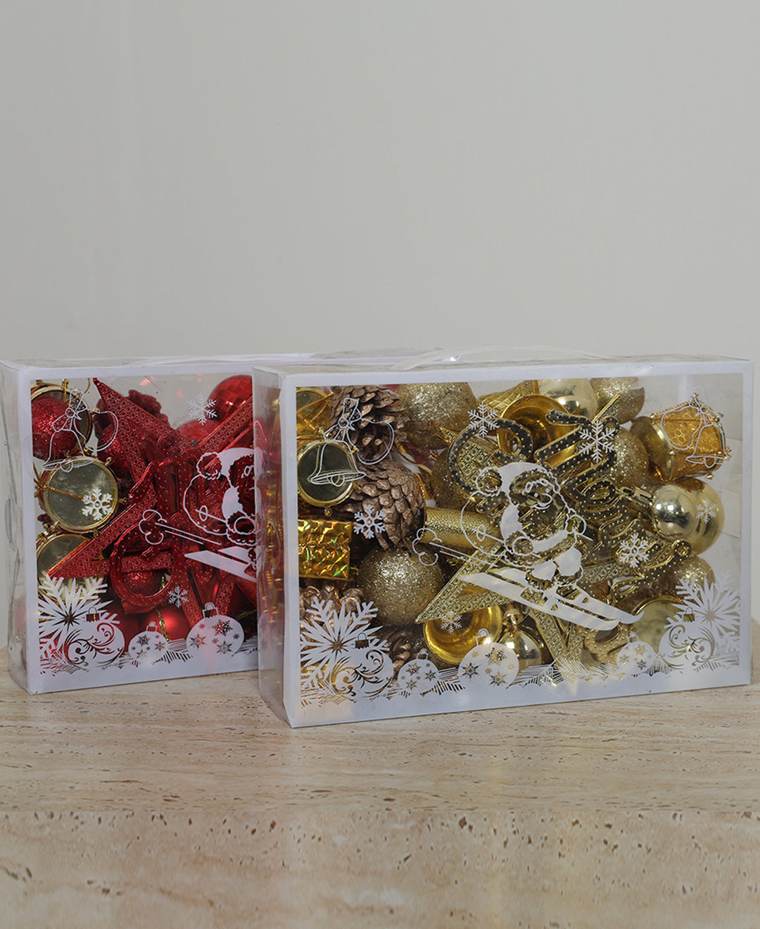 Festive Red & Gold Christmas Ornament Sets