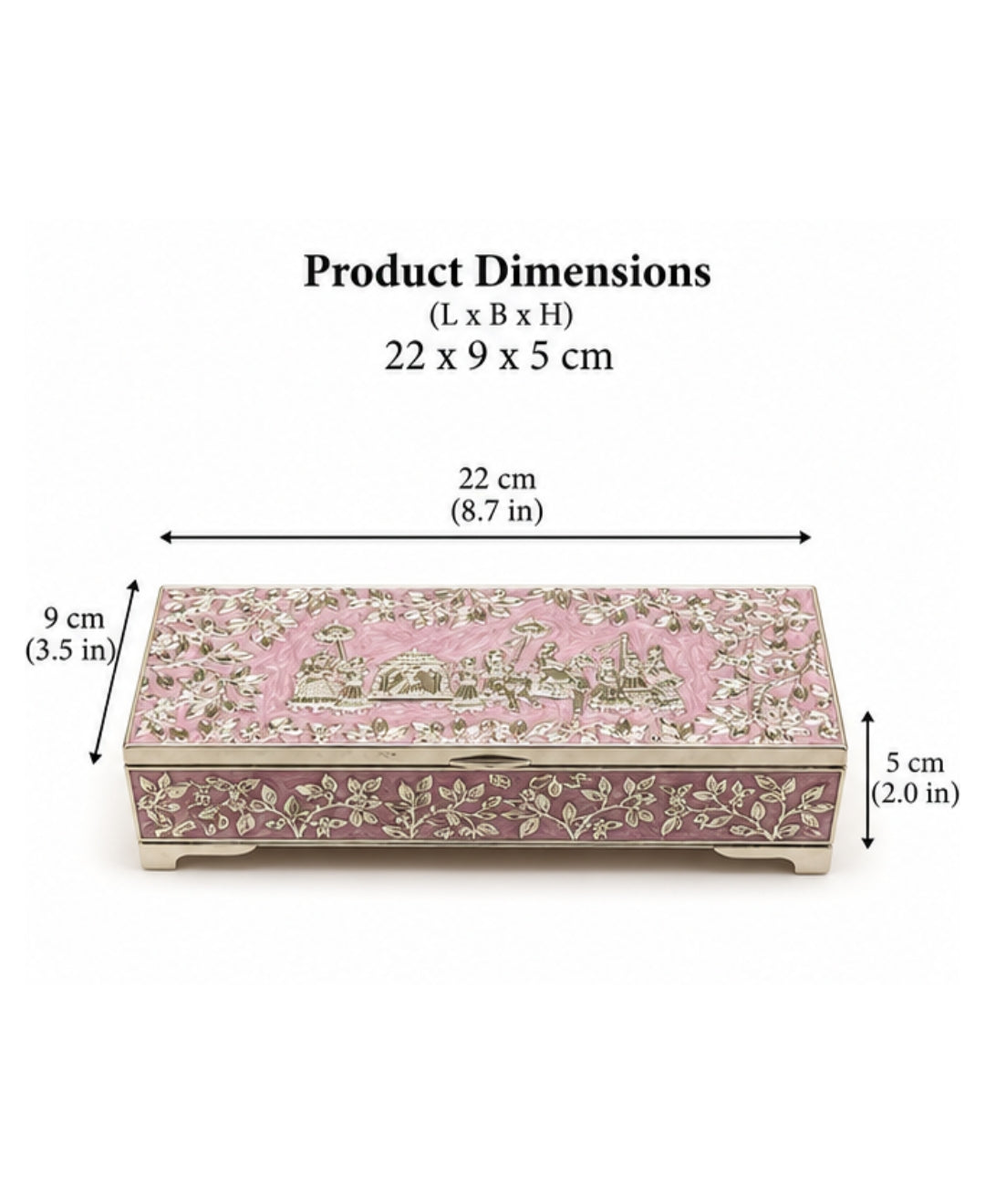 German Silver Royal Procession Box – Lilac Pink Enamel