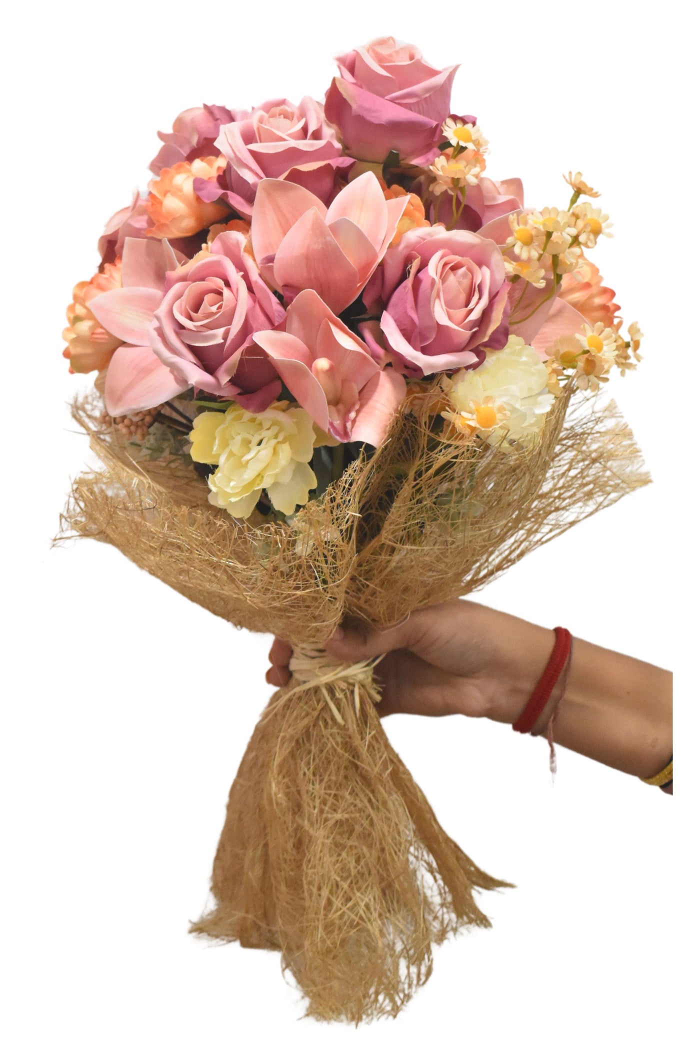 Everlasting Pastel Bouquet with Roses and Lilies